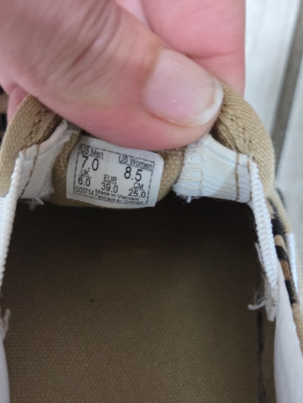 Vans Leopard Slip-On Sneakers - Tan/Black - Picture 5 of 6